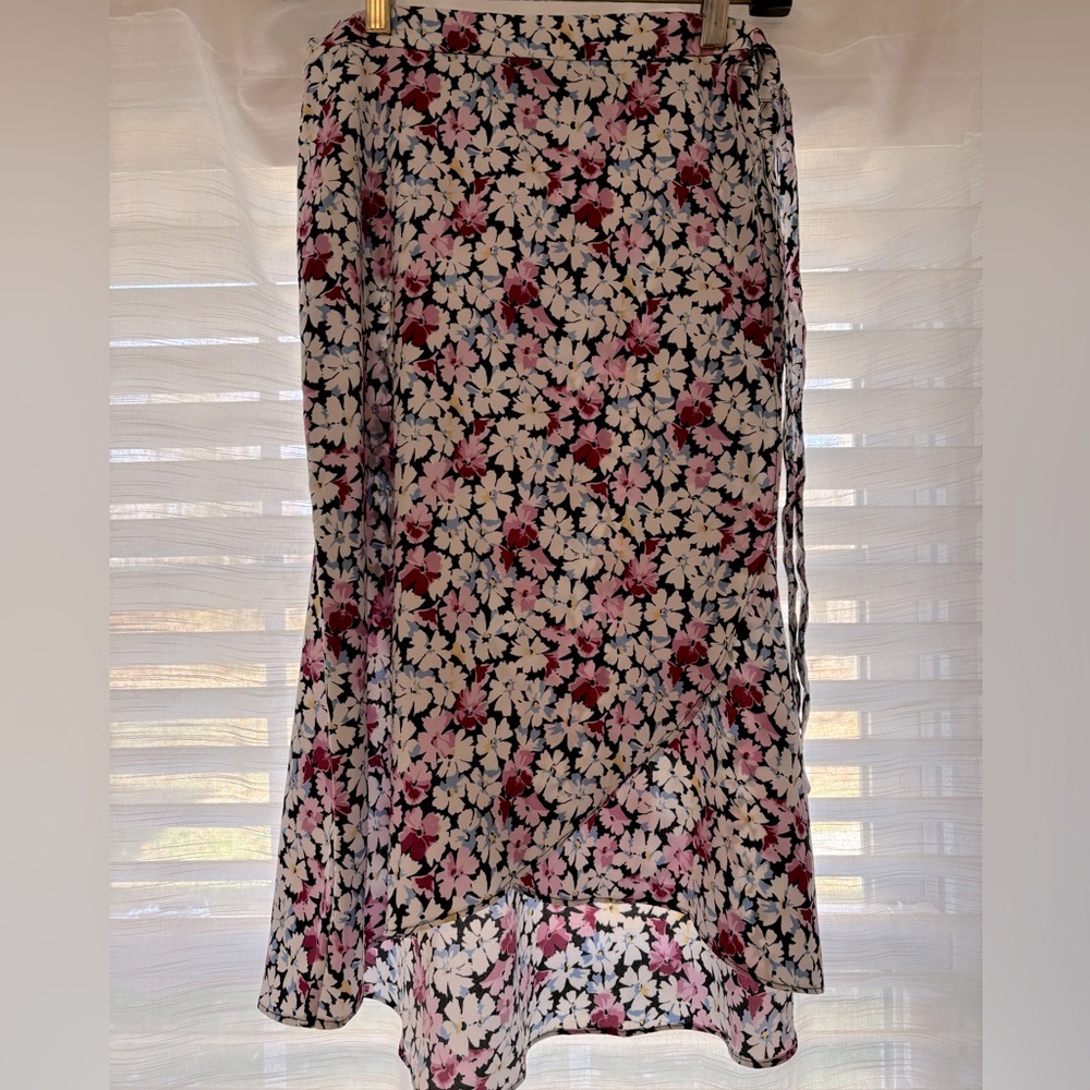 Loft floral wrap skirt
